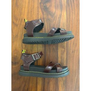 Weiye Women's Burgundy Platform Glossy Crisscross Strappy Sandals Size 8.5